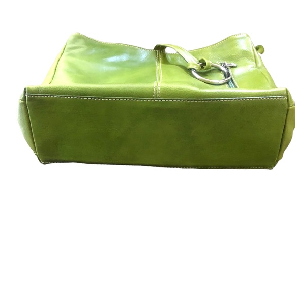 Green Leather Italian Shoulder Bag Purse - Picture 5 of 9
